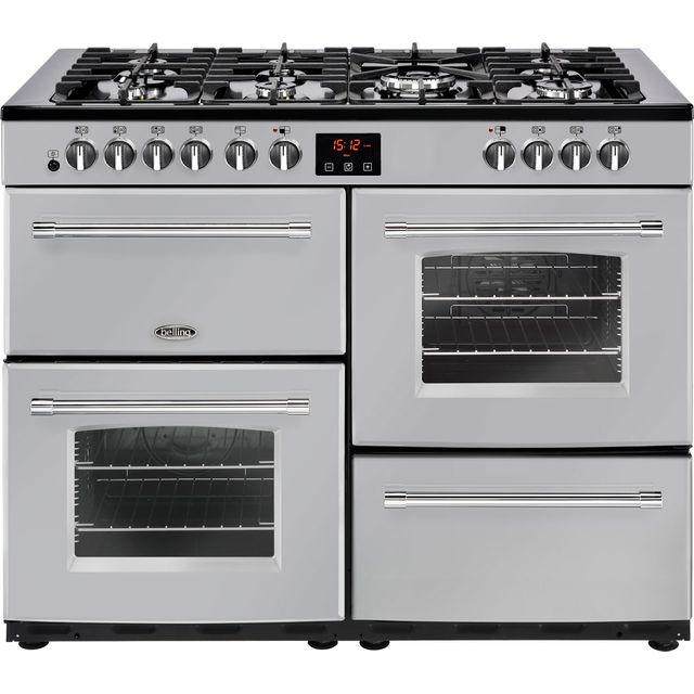 Belling Farmhouse110DF 110cm Dual Fuel Range Cooker - Silver - A/A Rated