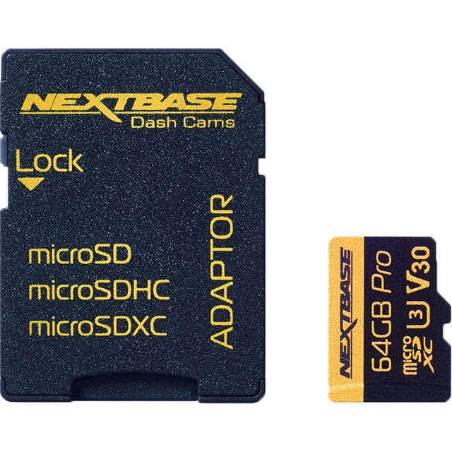 Nextbase 64GB U3 Micro SD Card - Includes Micro SD-to-SD Adapter - Ultra High Speed Memory Card Compatible with Series 1 and 2 Nextbase Dash Cam Range - Dash Camera Accessories