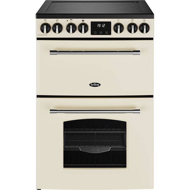 Belling Farmhouse 60E 60cm Electric Mini Range Cooker with Ceramic Hob - Cream - A/A Rated