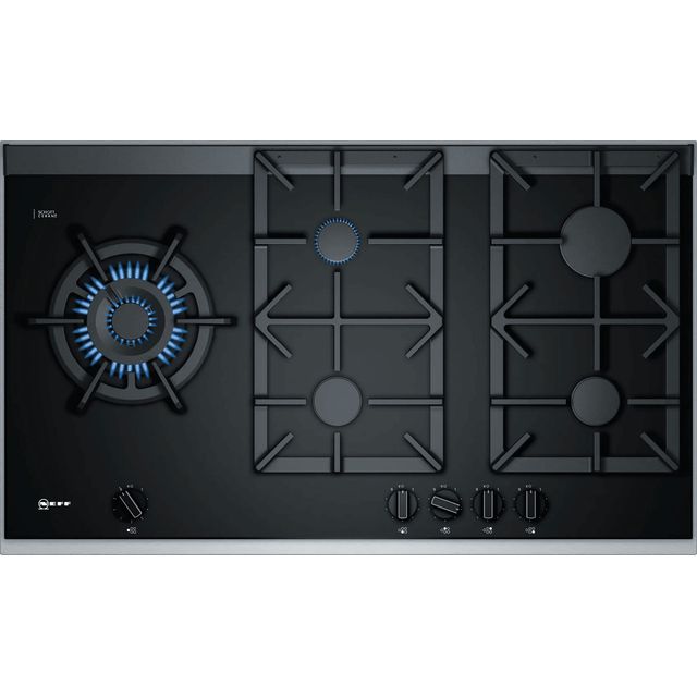 NEFF N90 T29TS79N0 85cm Gas Hob - Black / Stainless Steel