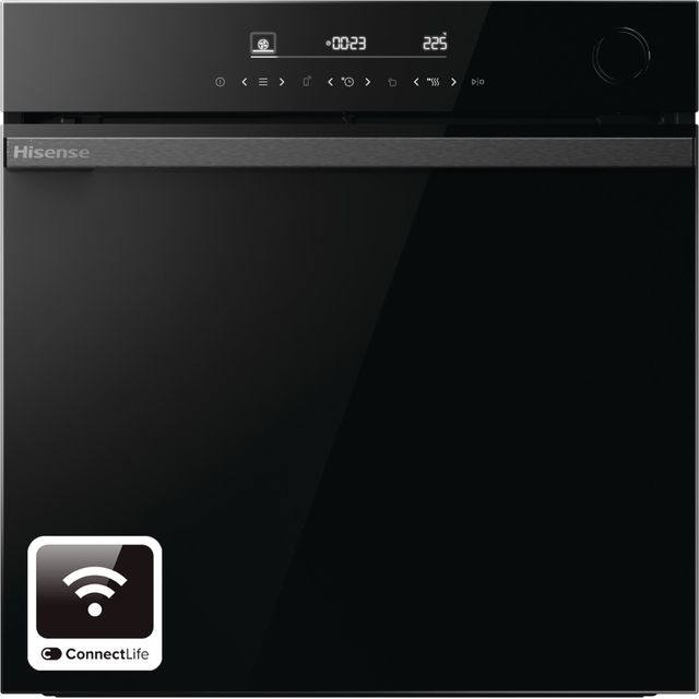 Hisense Hi6 BlackLine BSA66346PDBGUK Wifi Connected Built In Electric Single Oven and Pyrolytic Cleaning - Jet Black - A+ Rated