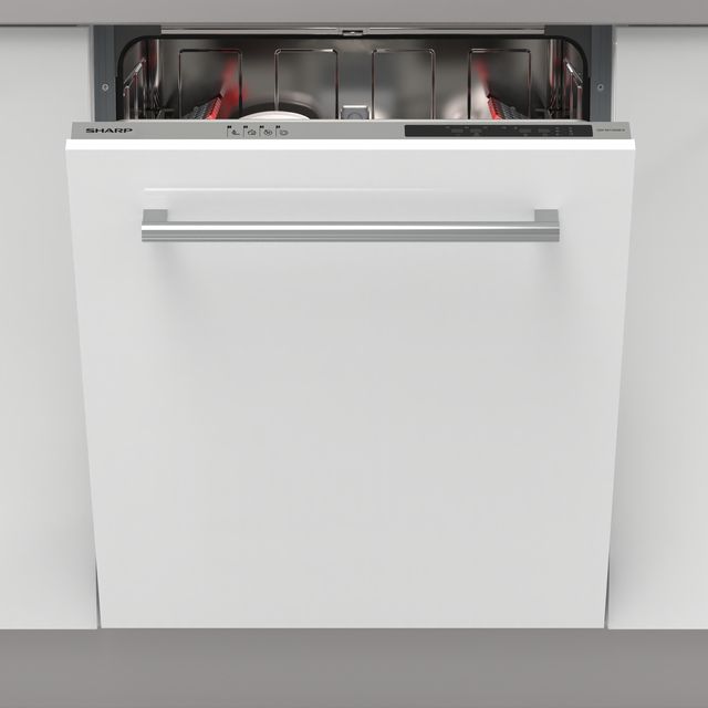 Sharp QW-NI13I49EX-EN Fully Integrated Standard Dishwasher - Silver Control Panel - E Rated