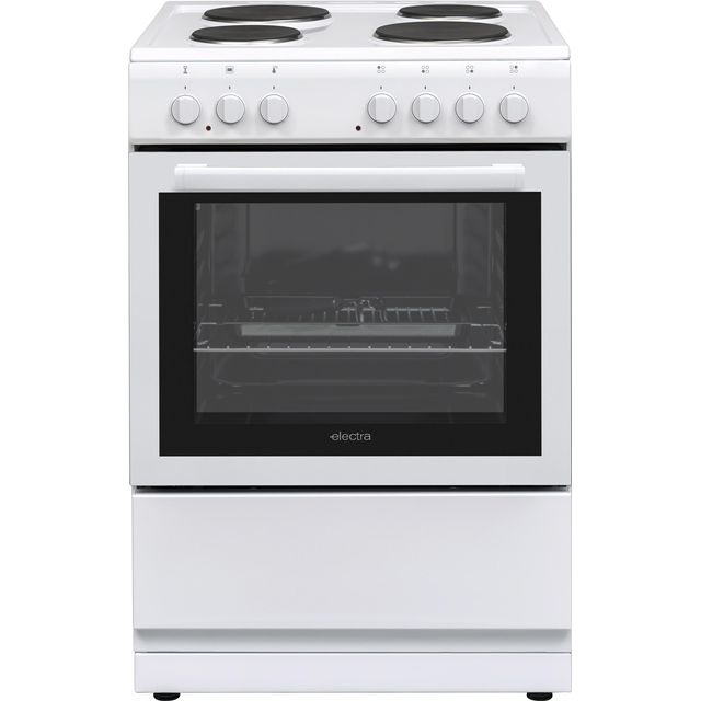 Electra BEF60SEW 60cm Electric Cooker with Solid Plate Hob - White - A Rated
