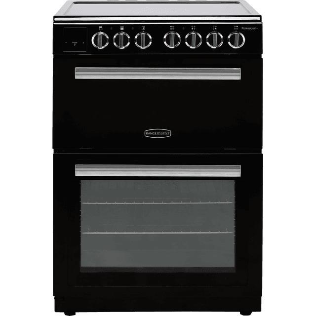 Rangemaster Professional Plus 60 PROPL60ECBL/C 60cm Electric Cooker with Ceramic Hob - Black / Chrome - A/A Rated