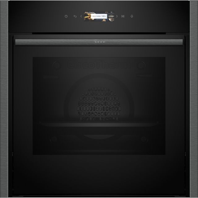 NEFF N70 Slide & Hide B54CR71G0B Built In Electric Single Oven and Pyrolytic Cleaning - Graphite - A+ Rated