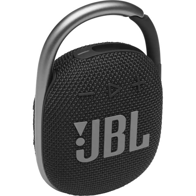 JBL Clip 4 - Bluetooth portable speaker with integrated carabiner, waterproof and dustproof, up to 10 hours of wireless music streaming, in black