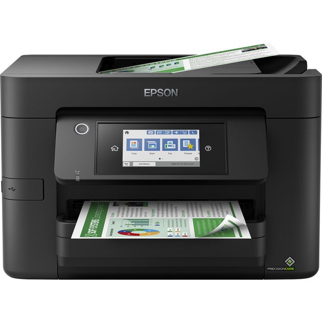 Epson WorkForce WF-4820 All-in-One Wireless Colour Printer with Scanner, Copier, Fax, Ethernet, Wi-Fi Direct and ADF, Black & 29 Strawberry Genuine Multipack, Eco-Friendly Packaging