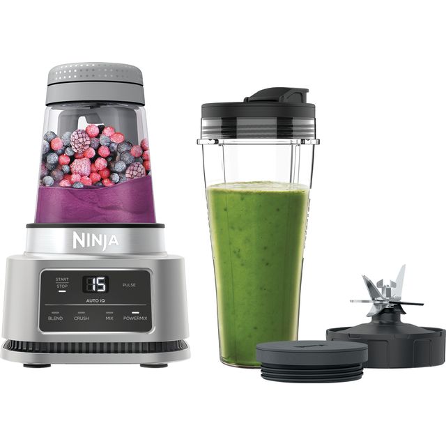 Image of Ninja Foodi Power Nutri 2-in-1 CB100UK 0.7 Litre Blender with 3 Accessories - Silver