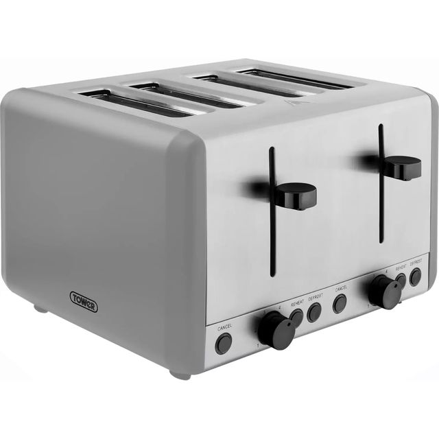 Tower T20086GRY 4 Slice Toaster - Grey