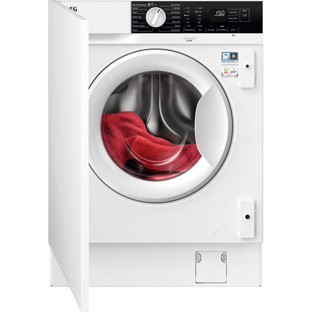 AEG 6000 AutoSense LFX6G8434BI Integrated 8kg Washing Machine with 1400 rpm - White - B Rated