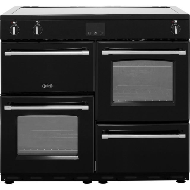 Belling Farmhouse100Ei 100cm Electric Range Cooker with Induction Hob - Black - A/A Rated