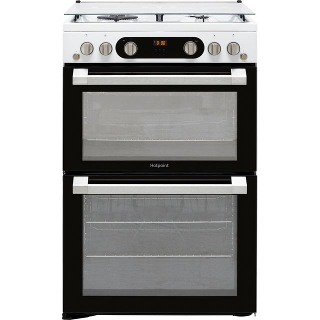 Hotpoint HD67G02CCW/UK 60cm Freestanding Gas Cooker with Gas Grill - White - A+/A+ Rated