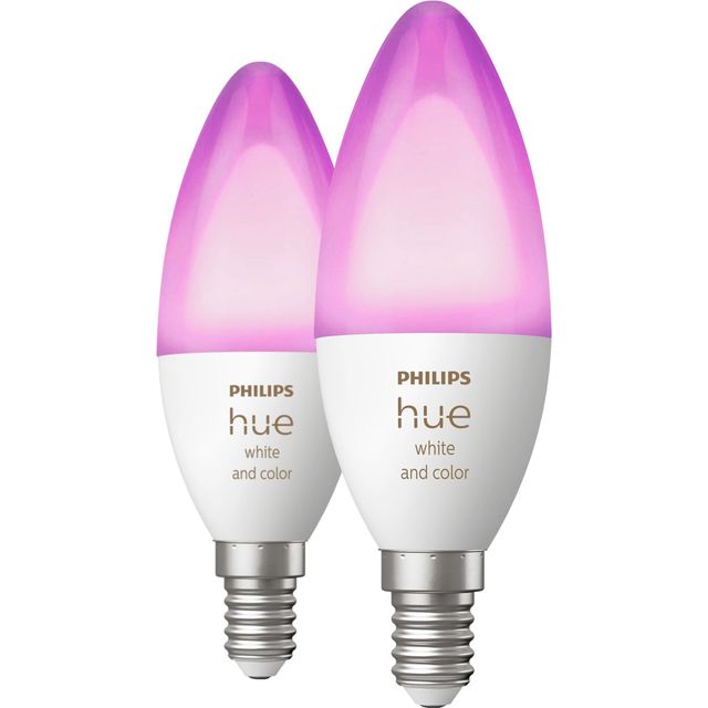 Philips Hue White and Colour Ambiance E14 Double Pack - White