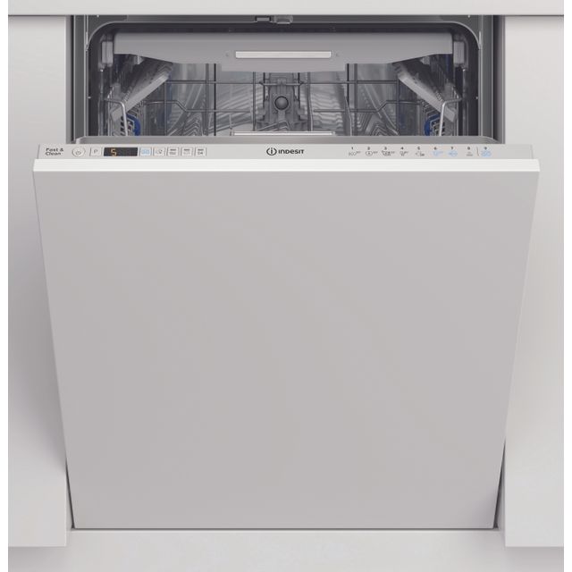 Indesit DIO3T131FEUK Fully Integrated Standard Dishwasher - White Control Panel with Fixed Door Fixing Kit - D Rated