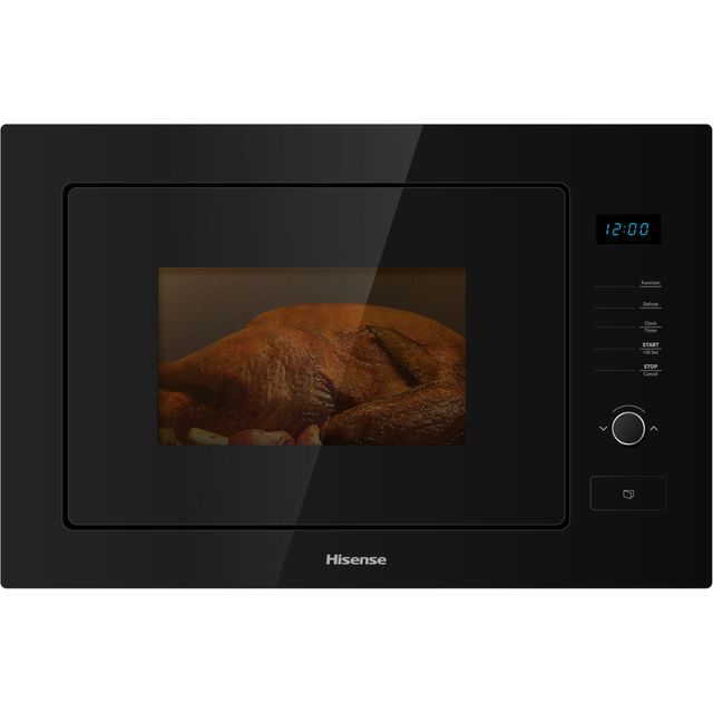 Hisense HB25MOBX7GUK 39cm tall, 60cm wide, Built In Compact Microwave - Black