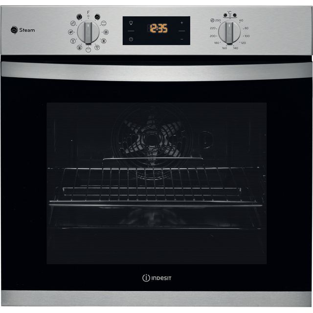 Indesit KFWS3844HIXUK Built In Electric Single Oven - Stainless Steel - KFWS3844HIXUK_GY - 1