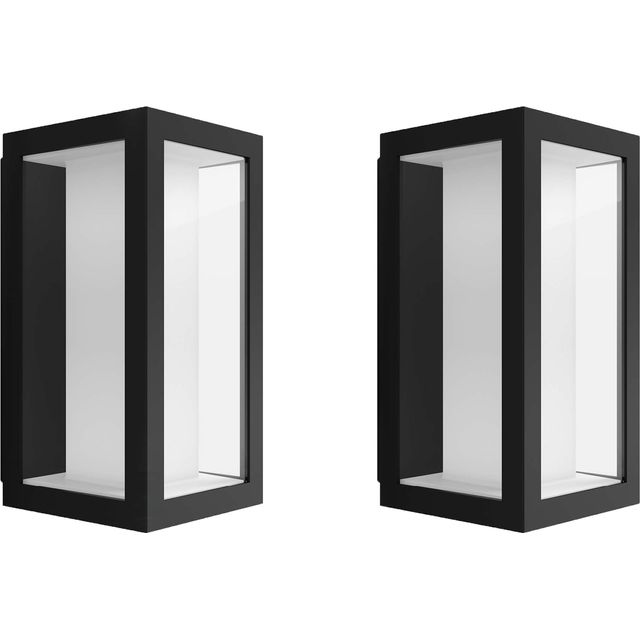 Philips Hue Impress Slim Wall Light Twin Pack - Black