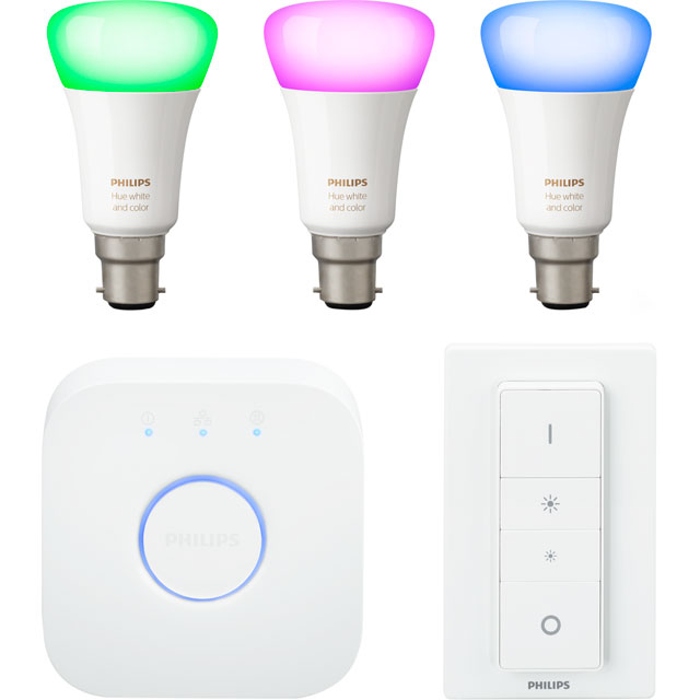 Philips Hue White and Colour Ambiance B22 Starter Kit - A+ Rated