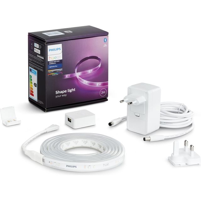 Philips Hue White and Colour Smart LED Lightstrip 2m - White