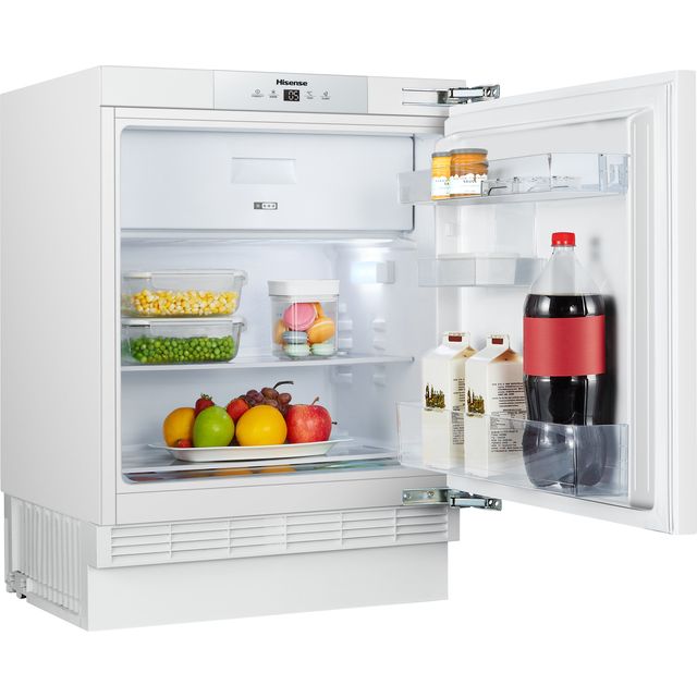 Hisense RUR156D4AW1 Integrated Under Counter Fridge with Ice Box - Fixed Door Fixing Kit - White - F Rated