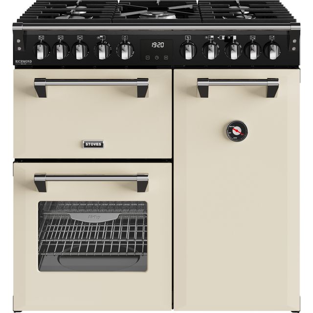 Stoves Richmond Deluxe 90cm Dual Fuel Range Cooker - Cream - A/A/A Rated