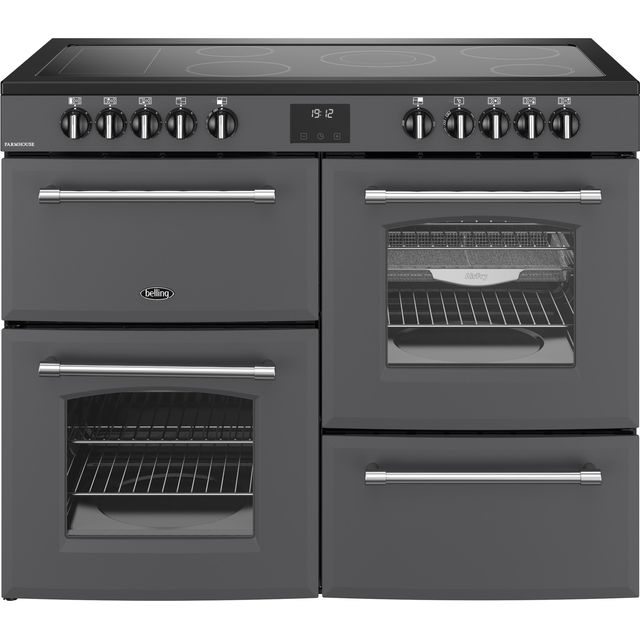 Belling Farmhouse 110E 110cm Electric Range Cooker with Ceramic Hob – Anthracite – A/A Rated