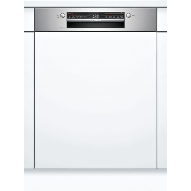 Bosch SMI2ITS33G Wifi Connected Semi Integrated Standard Dishwasher - Stainless Steel Control Panel with Fixed Door Fixing Kit - E Rated