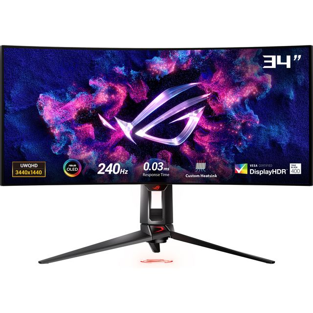 ASUS ROG Swift OLED PG34WCDM 33.94″ UltraWide Quad HD OLED Curved Gaming Monitor with AMD FreeSync with NVidia G-Sync – Black