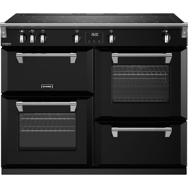 Stoves Richmond Deluxe ST DX RICH D1100Ei TCH BK 100cm Electric Range Cooker with Induction Hob - Black - A Rated