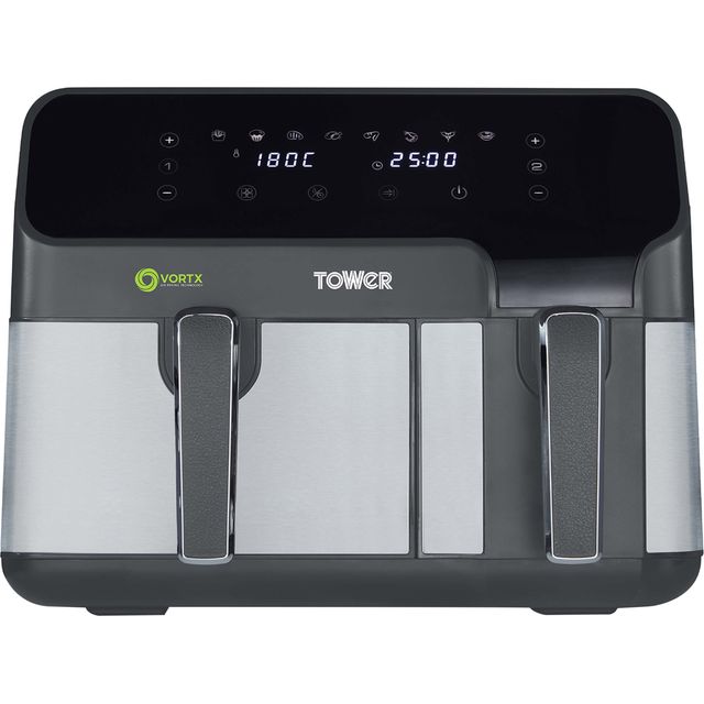 Tower Vortx Eco Duo Basket T17099 Dual Drawer Air Fryer - Black