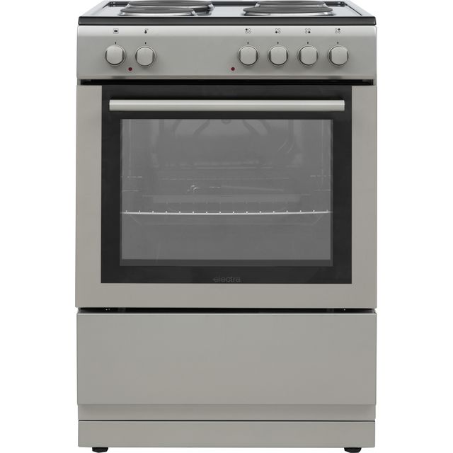 Electra SE60S/2 60cm Electric Cooker with Solid Plate Hob - Silver - A Rated