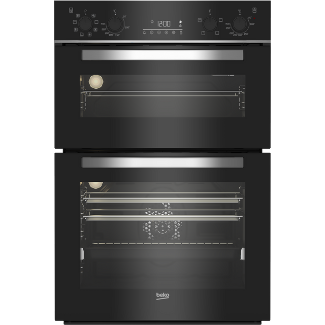 Beko RecycledNet® BBDM243BOC Built In Electric Double Oven – Black / Glass – A/A Rated