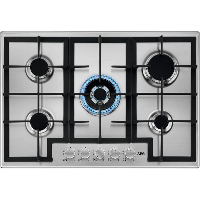 AEG 3000 Slim Line HGX75400SM 74cm Gas Hob - Stainless Steel