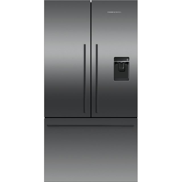 Fisher & Paykel Series 7 Contemporary RF540ADUB7 Wifi Connected Plumbed Frost Free American Fridge Freezer - Black Steel - E Rated