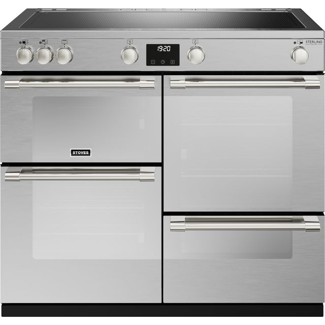 Stoves ST DX STER D1000Ei ZLS SS Sterling Deluxe 100cm Electric Range Cooker - Stainless Steel - ST DX STER D1000Ei ZLS SS_SS - 1