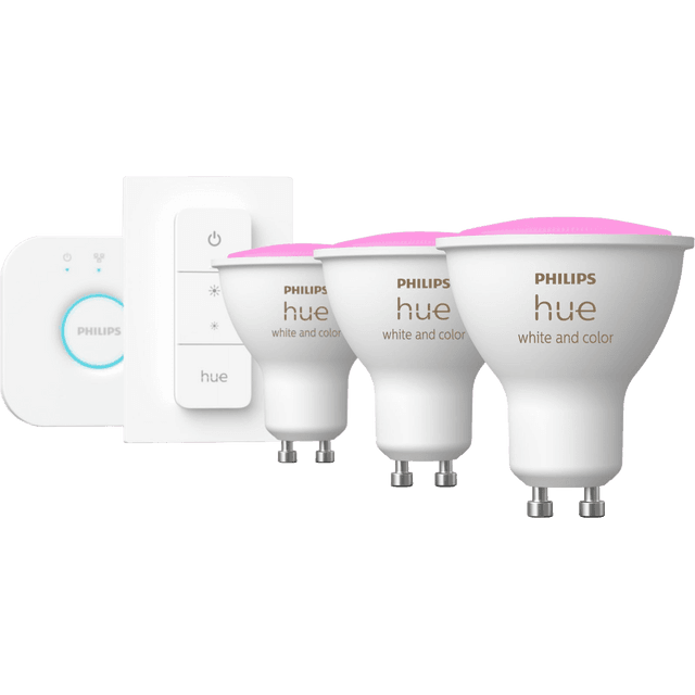 Philips Hue White and Colour Ambiance GU10 Starter Kit - White