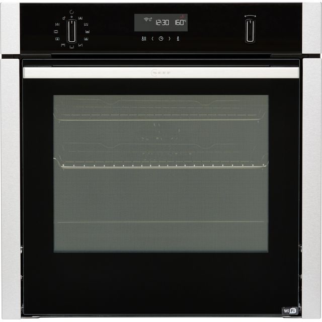 NEFF N50 Slide & Hide B6ACH7HH0B Wifi Connected Built In Electric Single Oven with Pyrolytic Cleaning - Stainless Steel - A Rated