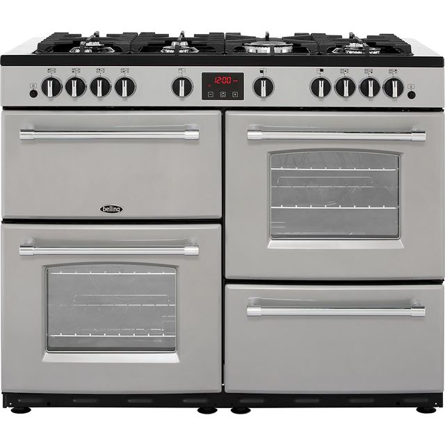 Belling FarmhouseX110G 110cm Gas Range Cooker - Silver - A/A Rated