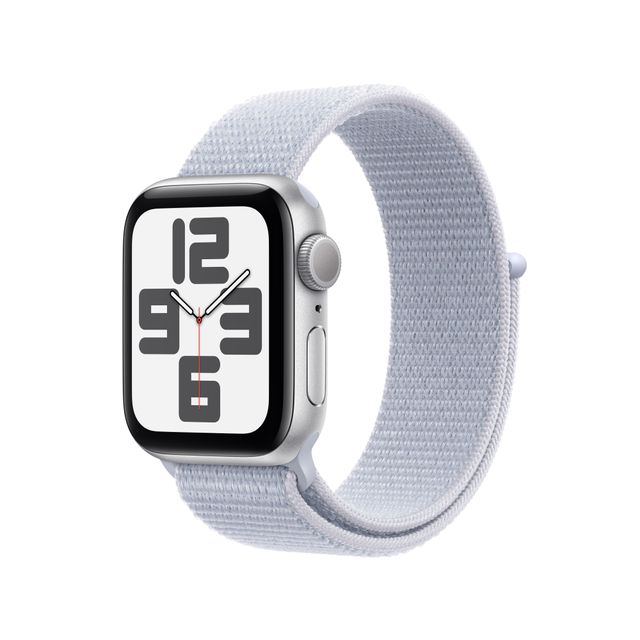 Apple Watch SE (2nd Gen), 40mm, Silver Aluminium Case, GPS [2024] - Blue Cloud Sport Loop