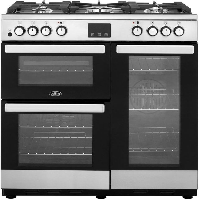 Belling Cookcentre90DFT 90cm Dual Fuel Range Cooker - Stainless Steel - Cookcentre90DFT_SS - 1