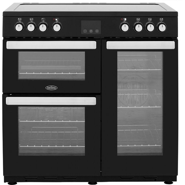 Belling Cookcentre90E 90cm Electric Range Cooker with Ceramic Hob - Black - A/A Rated