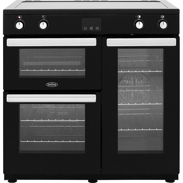 Belling Cookcentre90Ei 90cm Electric Range Cooker with Induction Hob - Black - A/A Rated