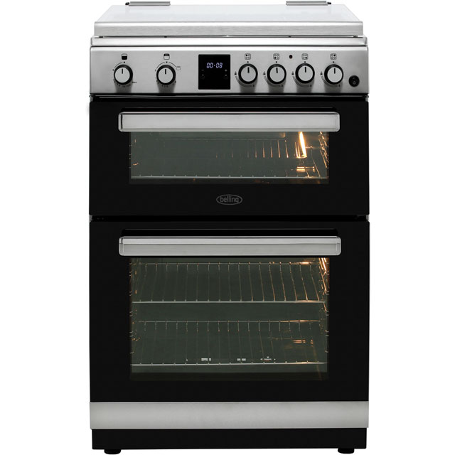 Belling FSG608DMc 60cm Gas Cooker with Full Width Electric Grill - Stainless Steel - A+/A Rated