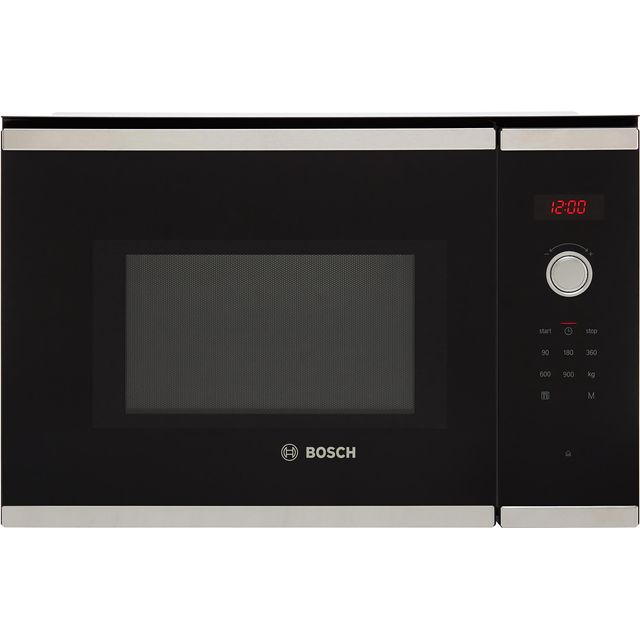 Bosch Series 4 BFL553MS0B Built In 38cm Tall Compact Microwave - Stainless Steel