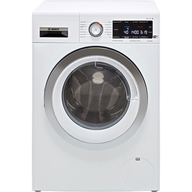Bosch Serie 8 WAV28MH9GB Wifi Connected 9Kg Washing Machine with 1400 rpm - White - A+++ Rated - WAV28MH9GB_WH - 1