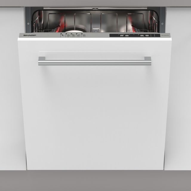 Sharp QW-NI14I47EX-EN Fully Integrated Standard Dishwasher - Silver Control Panel - E Rated
