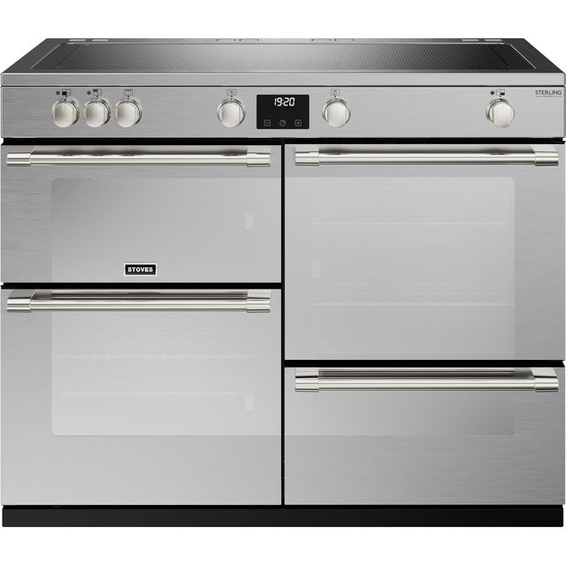Stoves Sterling Deluxe ST DX STER D1100Ei ZLS SS Electric Range Cooker with Induction Hob - Stainless Steel - A/A/A Rated