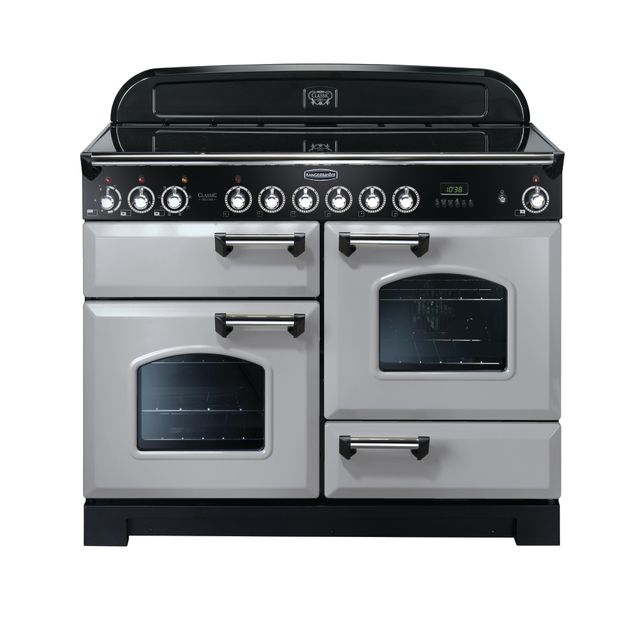 Rangemaster Classic Deluxe CDL110ECRP/C 110cm Electric Range Cooker with Ceramic Hob - Royal Pearl / Chrome - A/A Rated