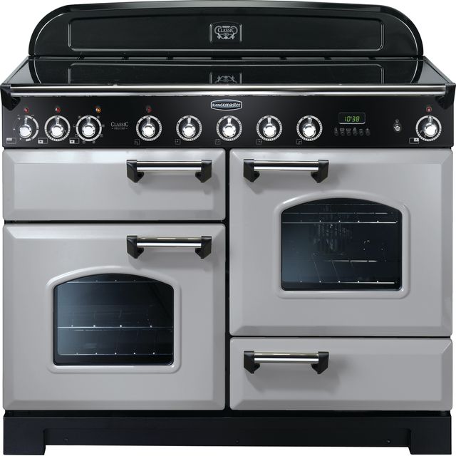 Rangemaster Classic Deluxe CDL110EIRP/C 110cm Electric Range Cooker with Induction Hob - Royal Pearl / Chrome - A/A Rated