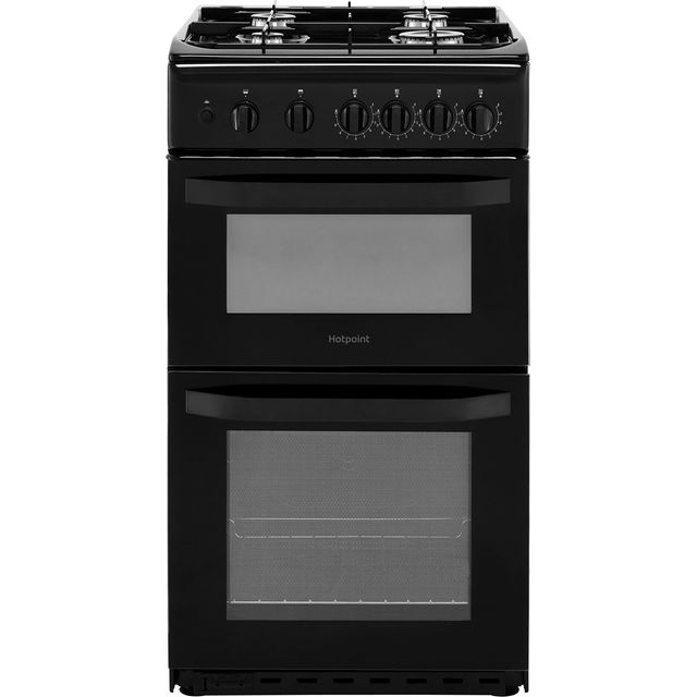 Hotpoint Cloe HD5G00KCB 50cm Freestanding Gas Cooker with Full Width Gas Grill - Black - A Rated